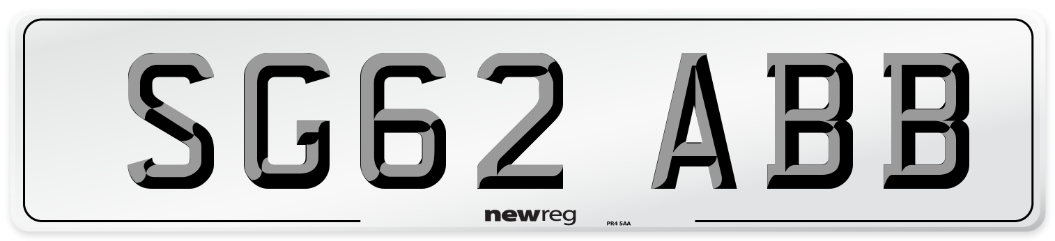 SG62 ABB Number Plate from New Reg